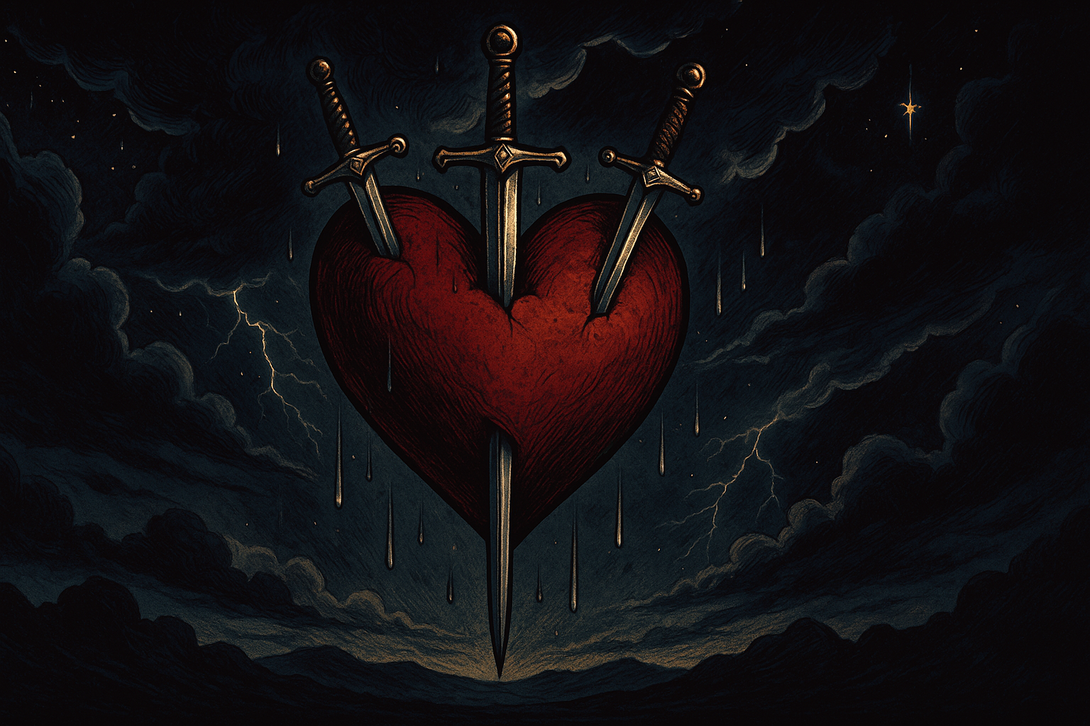 Three of Swords in a Love Reading — Heartbreak and What Comes After